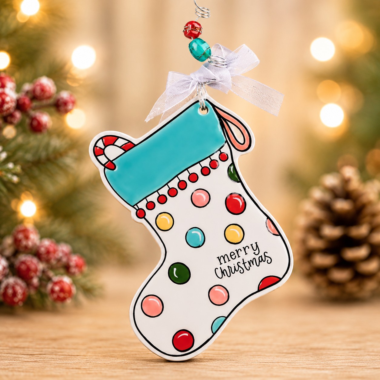 Colorful Stocking Flat Ornament